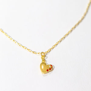 Jeweled Heart Pendant - Gold